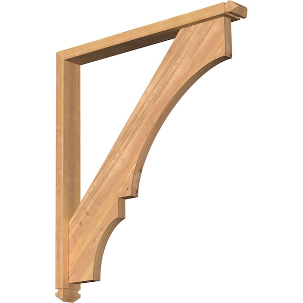 Ekena Millwork Balboa Arts and Crafts Smooth Bracket w/ Offset Brace, Western Red Cedar, 3 1/2"W x 32"D x 36"H BKT0402X32X36BOA03SWR - main